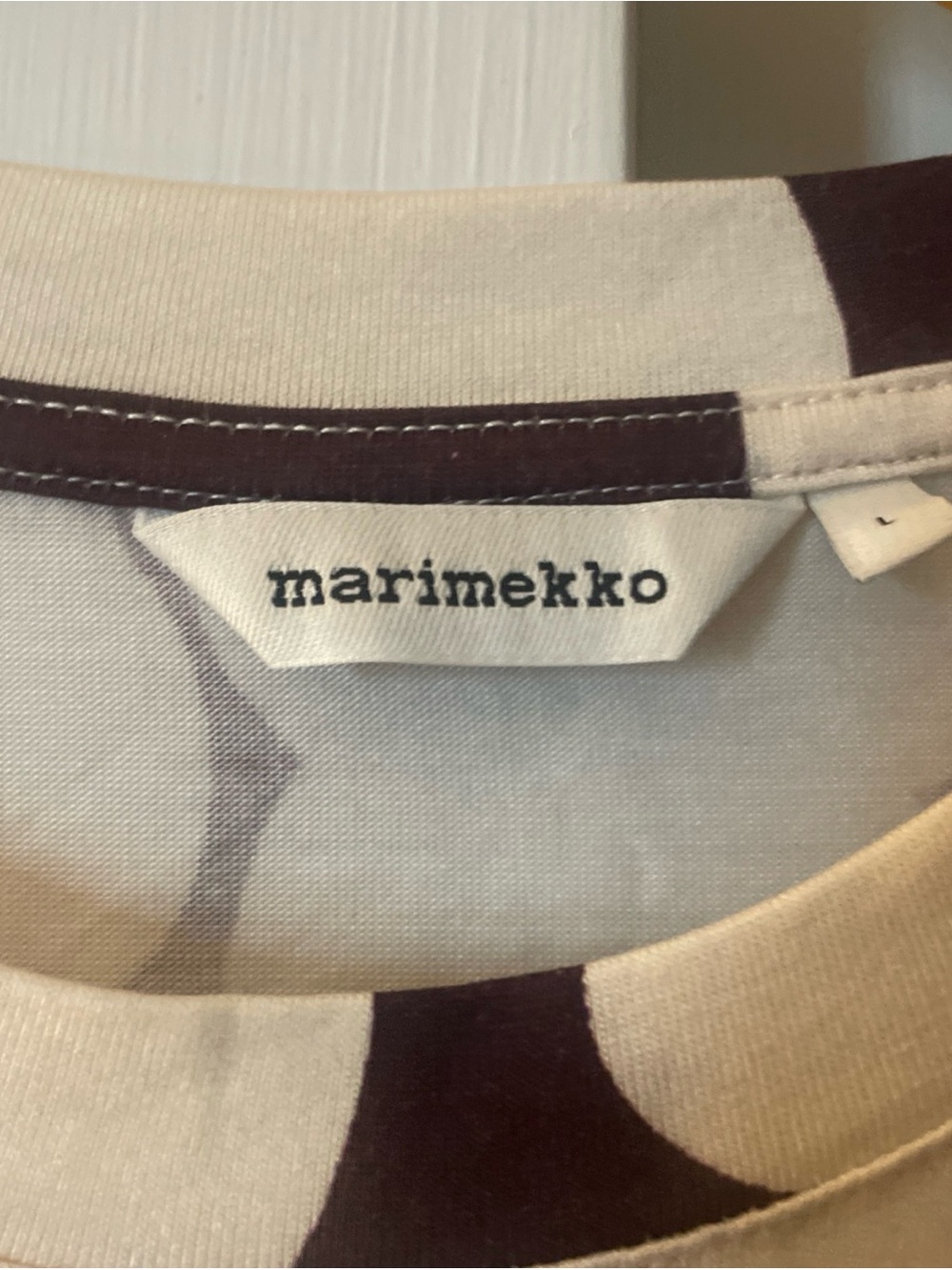 Marimekko Luotunut Värjätty Unikko Long Sleeve Shirt Women’s Size L - Picture 2 of 5